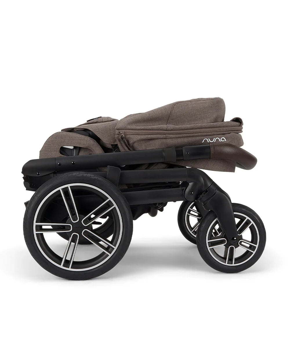 Nuna MIXX Next Baby Stroller-Height Adjustable Parent Handle Bar-All Terrain Big Rear Wheels-Includes Rain Cover & Post Adaptors-2 Years Warranty-Pram for 0 to 4Y (Upto 22 Kg)-Chestnut - diapers2toys