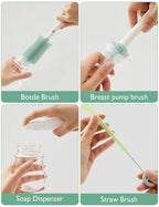 Momcozy Bottle Brush Set - Classic Style, Durable Bristles, Anti-Slip Handle - 360° Cleaning & Portable Drying Rack