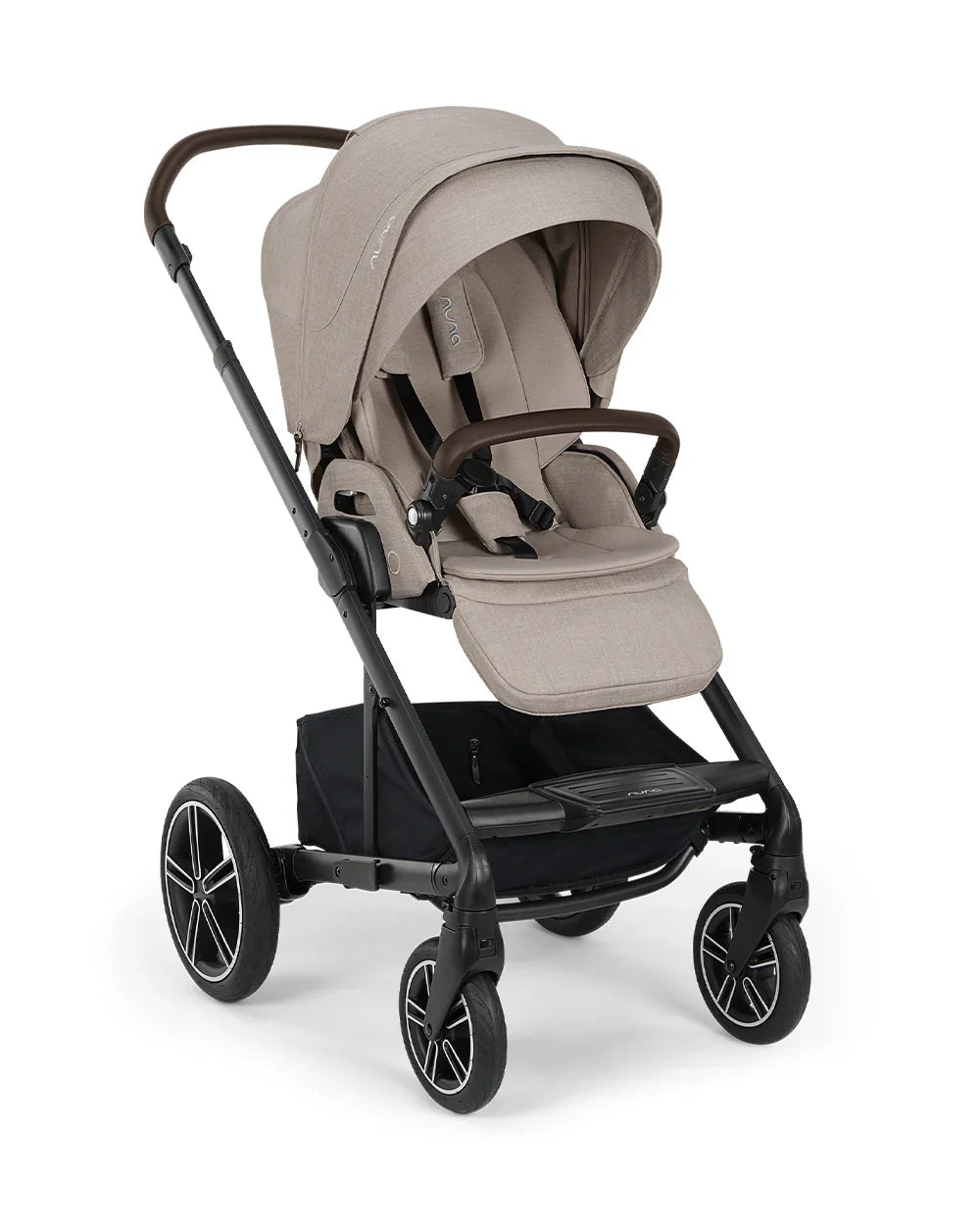 Nuna MIXX Next Baby Stroller-Height Adjustable Parent Handle Bar-All Terrain Big Rear Wheels-Includes Rain Cover & Post Adaptors-2 Years Warranty-Pram for 0 to 4Y (Upto 22 Kg)-Chateau - diapers2toys