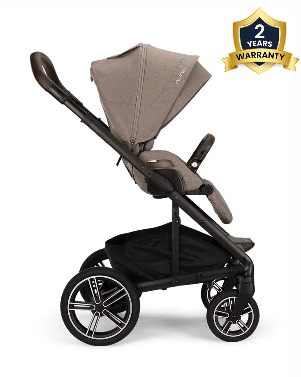 Nuna MIXX Next Baby Stroller-Height Adjustable Parent Handle Bar-All Terrain Big Rear Wheels-Includes Rain Cover & Post Adaptors-2 Years Warranty-Pram for 0 to 4Y (Upto 22 Kg)-Cedar - diapers2toys