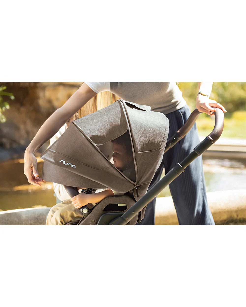 Nuna MIXX Next Baby Stroller-Height Adjustable Parent Handle Bar-All Terrain Big Rear Wheels-Includes Rain Cover & Post Adaptors-2 Years Warranty-Pram for 0 to 4Y (Upto 22 Kg)-Cedar - diapers2toys