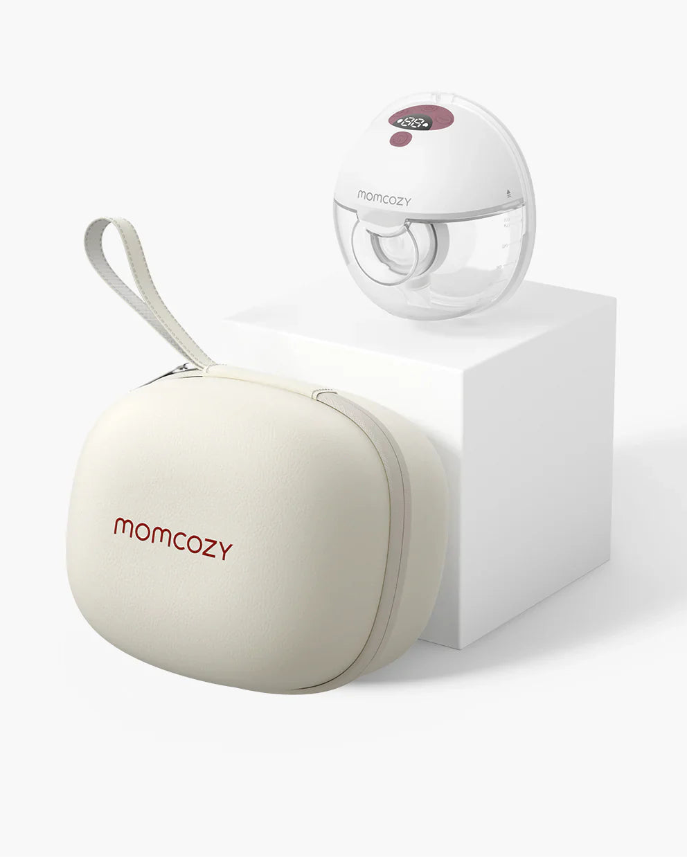 Momcozy All-in-one M5 Wearable Single Electric Breast Pump - Painless Pumping - Portable - 3 Modes & 9 Suction Levels - Rechargeable - Cozy Red