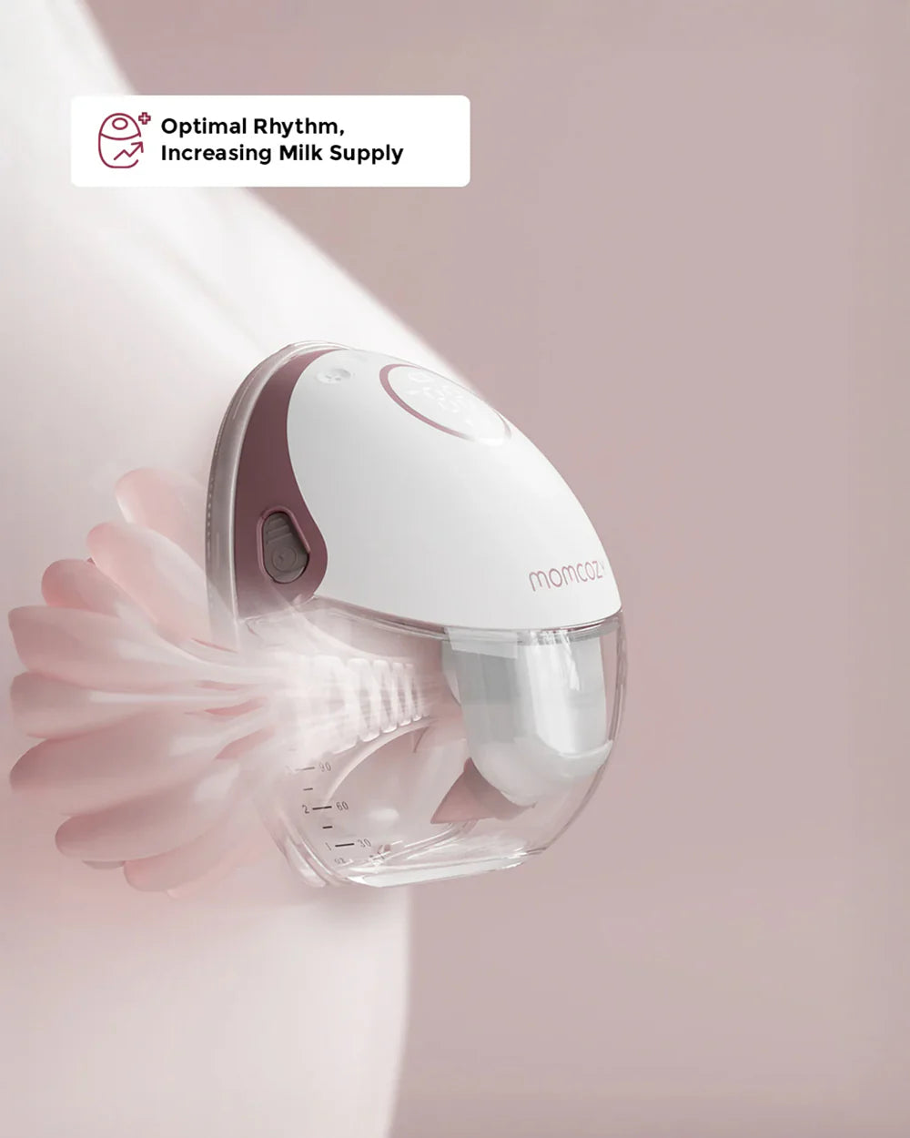Momcozy M6 Wearable Single Electric Breast Pump-2nd-Gen Motor for Powerful Suction-3 Modes & 9 Levels-Flange Size-24mm-Red