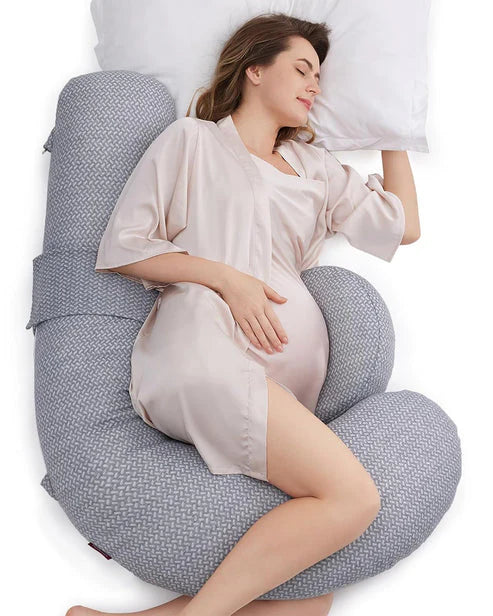 Momcozy F Shaped Pregnancy Pillow Grey - Air Layer