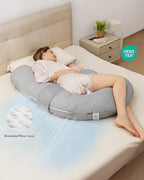 Momcozy F Shaped Pregnancy Pillow Grey - Air Layer