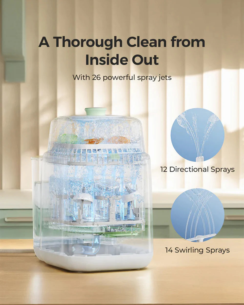 Momcozy KleanPal Pro Baby Bottle Washer and Sterilizer-Fast Steam Cleaning & One-Touch Operation-9 Cleaning Modes