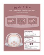 Momcozy S12 Pro Wearable 3 Modes & 9 Levels Electric Breast Pump-For Easy Pumping-Portable with soft double sealed flange-24mm-Smart Display-Pack of 2-Oing