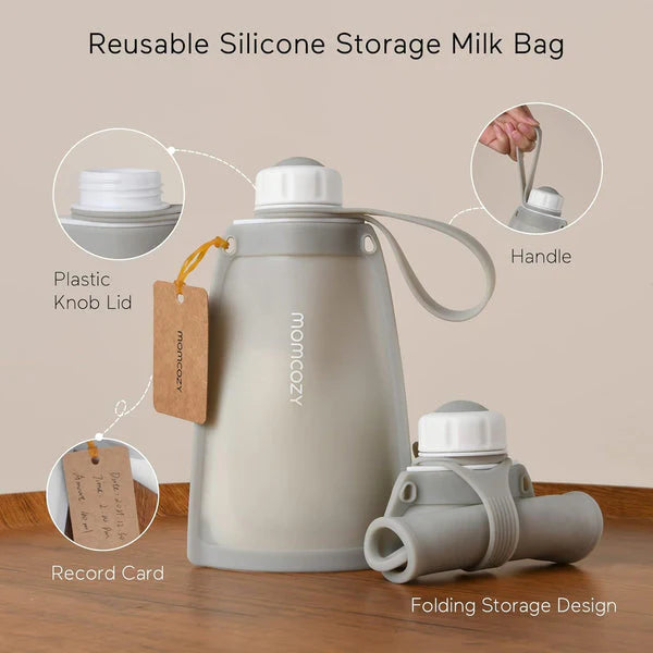 Momcozy Silicone Breast Milk Bags Pack Of 5 260 Ml