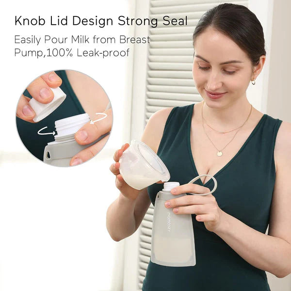 Momcozy Silicone Breast Milk Bags Pack Of 5 260 Ml
