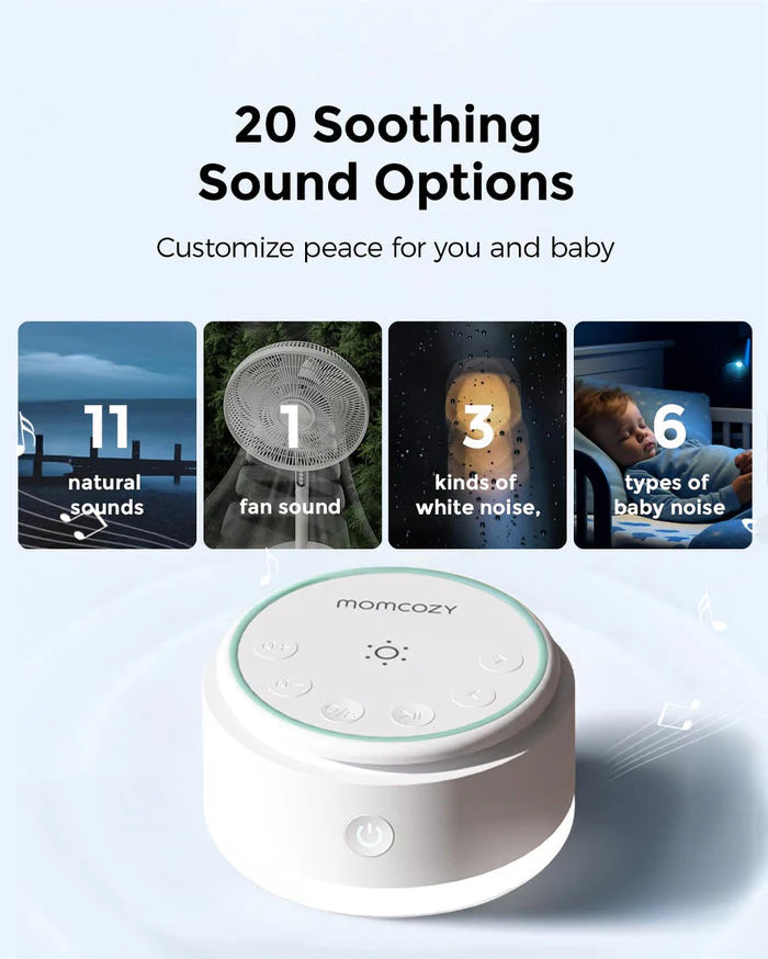 Momcozy Portable White Noise Baby Sound Machine - Cold Light