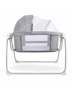 Mastela Deluxe 4 in 1 Bassinet-Cozy Bassinet, Swing & Bedside Sleeper Modes-5 Swing Speeds-15 Melodies-For 0 to 6M (Upto 9 kg)-Grey