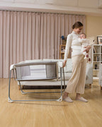 Mastela Deluxe 4 in 1 Bassinet-Cozy Bassinet, Swing & Bedside Sleeper Modes-5 Swing Speeds-15 Melodies-For 0 to 6M (Upto 9 kg)-Grey