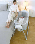 Mastela Deluxe 4 in 1 Bassinet-Cozy Bassinet, Swing & Bedside Sleeper Modes-5 Swing Speeds-15 Melodies-For 0 to 6M (Upto 9 kg)-White