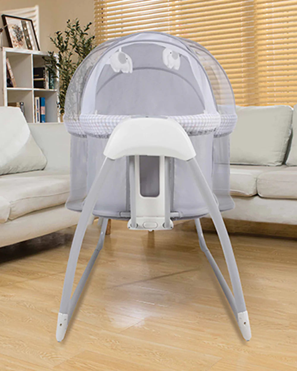 Mastela Deluxe 4 in 1 Bassinet-Cozy Bassinet, Swing & Bedside Sleeper Modes-5 Swing Speeds-15 Melodies-For 0 to 6M (Upto 9 kg)-White