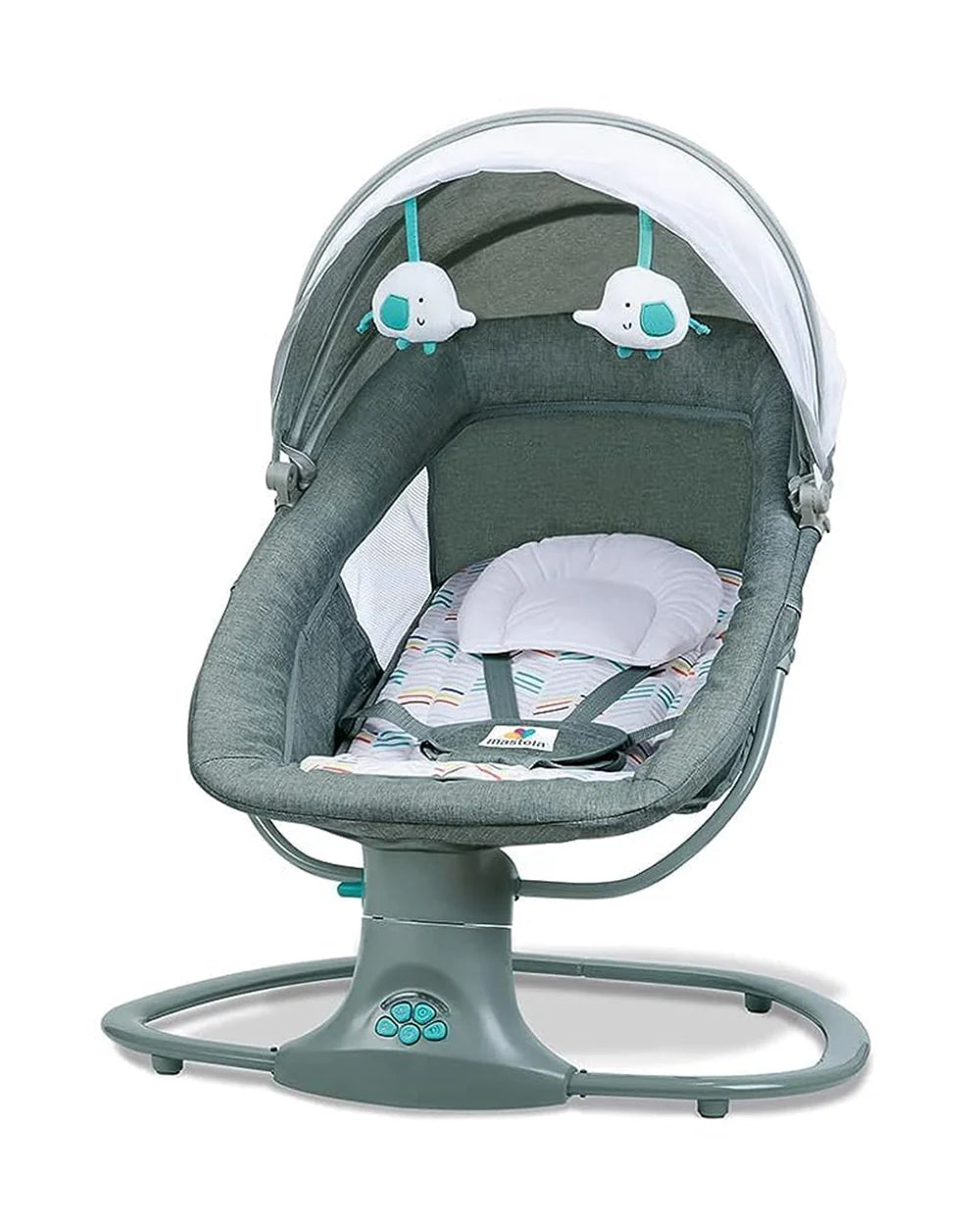 Mastela 3 in 1 Deluxe Multi Function Swing-Multi Position Recline-Canopy with Integrated Mosquito Net-3 Timer Settings & 15 Melodies with Volume Control-Upto 18 Kg-For Infants-Teal