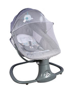 Mastela 3 in 1 Deluxe Multi Function Swing-Multi Position Recline-Canopy with Integrated Mosquito Net-3 Timer Settings & 15 Melodies with Volume Control-Upto 18 Kg-For Infants-Grey
