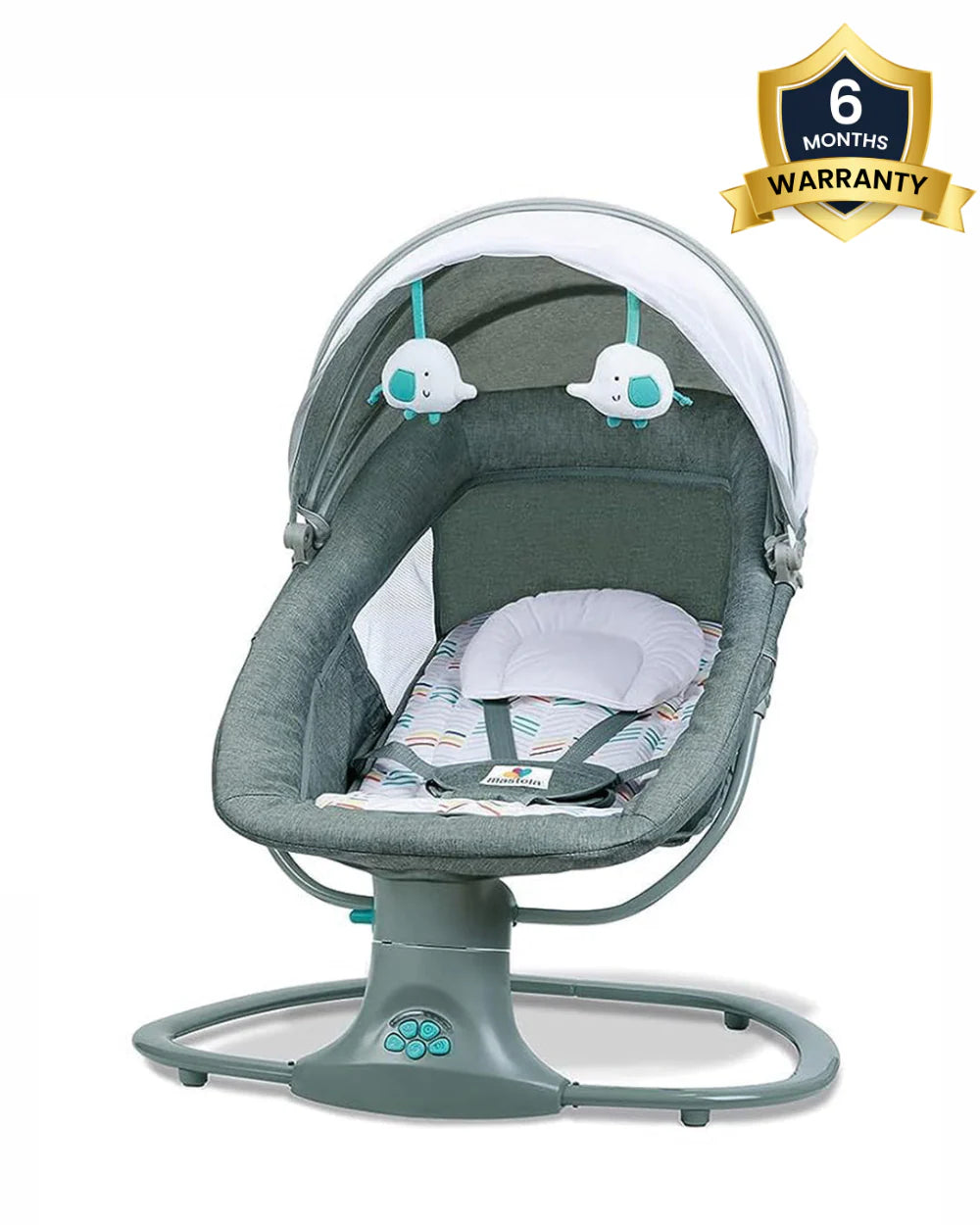 Mastela 3 in 1 Deluxe Multi Function Swing-Multi Position Recline-Canopy with Integrated Mosquito Net-3 Timer Settings & 15 Melodies with Volume Control-Upto 18 Kg-For Infants-Teal