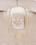 Mastela Deluxe 4 in 1 Swing & Rocker-5 Angle Side To Side Motion-Canopy with Net & Two Toys-15 Melodies With Volume Control-For 0 to 36M (Upto 15 Kg)-Bronze