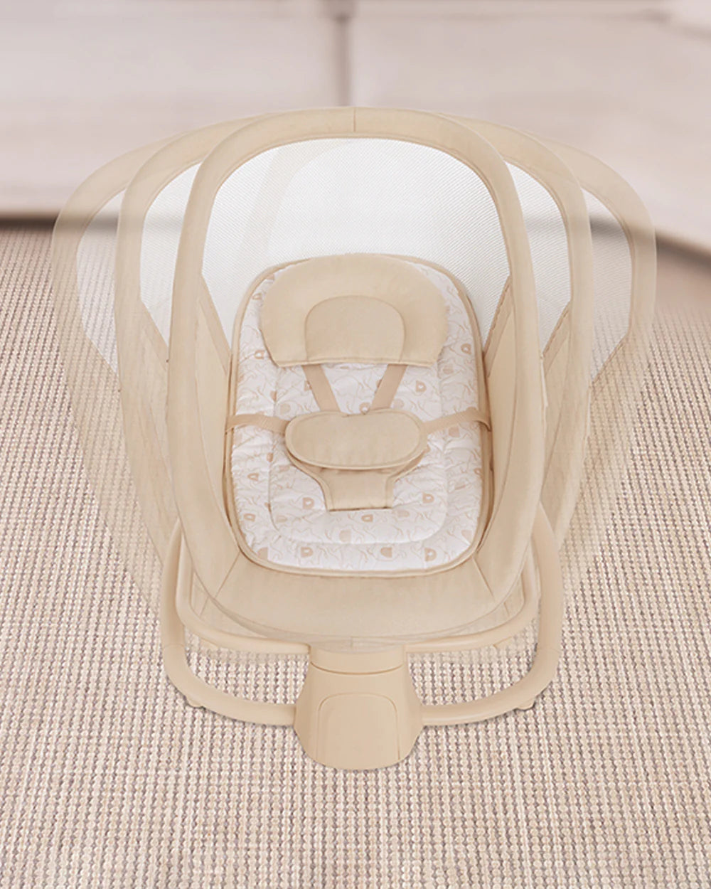 Mastela Deluxe 4 in 1 Swing & Rocker-5 Angle Side To Side Motion-Canopy with Net & Two Toys-15 Melodies With Volume Control-For 0 to 36M (Upto 15 Kg)-Bronze