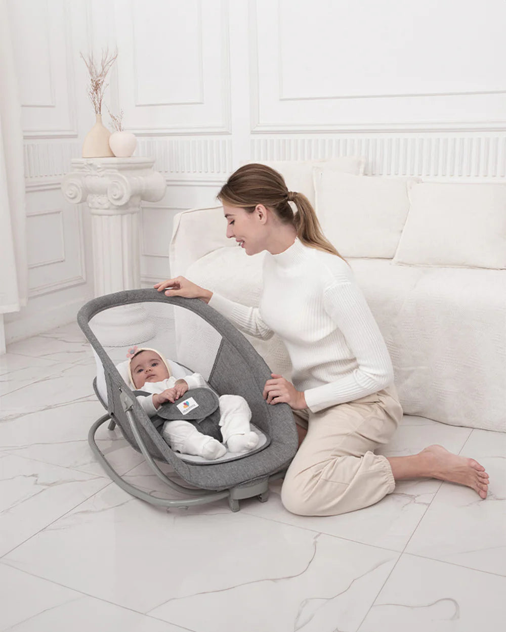 Mastela Deluxe 4 in 1 Swing & Rocker-15 Melodies-Backrest with Full Recline-For 0 to 36M (Upto 9 Kg)-Teal