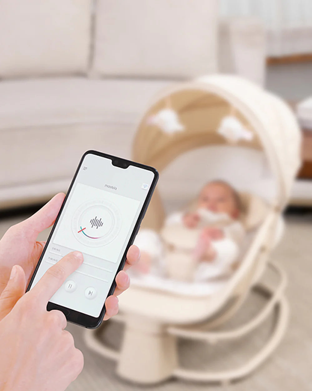 Mastela Deluxe 4 in 1 Swing & Rocker-5 Angle Side To Side Motion-Canopy with Net & Two Toys-15 Melodies With Volume Control-For 0 to 36M (Upto 15 Kg)-Bronze