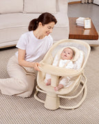 Mastela Deluxe 4 in 1 Swing & Rocker-5 Angle Side To Side Motion-Canopy with Net & Two Toys-15 Melodies With Volume Control-For 0 to 36M (Upto 15 Kg)-Bronze