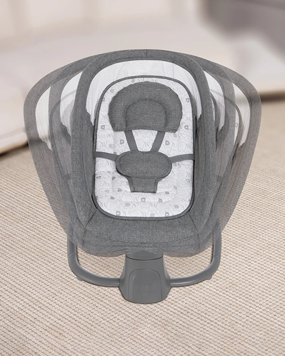 Mastela Deluxe 4 in 1 Swing & Rocker-5 Angle Side To Side Motion-Canopy with Net & Two Toys-15 Melodies With Volume Control-For 0 to 36M (Upto 15 Kg)-Dark Grey