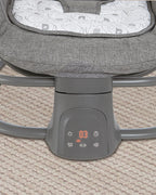 Mastela Deluxe 4 in 1 Swing & Rocker-5 Angle Side To Side Motion-Canopy with Net & Two Toys-15 Melodies With Volume Control-For 0 to 36M (Upto 15 Kg)-Dark Grey