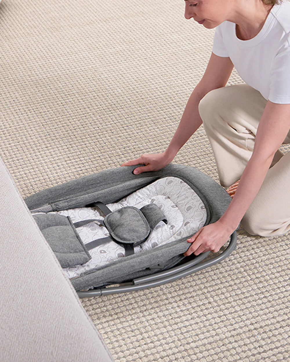 Mastela Deluxe 4 in 1 Swing & Rocker-5 Angle Side To Side Motion-Canopy with Net & Two Toys-15 Melodies With Volume Control-For 0 to 36M (Upto 15 Kg)-Dark Grey