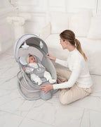 Mastela Deluxe 4 in 1 Swing & Rocker-15 Melodies-Backrest with Full Recline-For 0 to 36M (Upto 9 Kg)-Grey