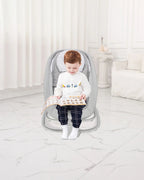 Mastela Deluxe 4 in 1 Swing & Rocker-15 Melodies-Backrest with Full Recline-For 0 to 36M (Upto 9 Kg)-Grey