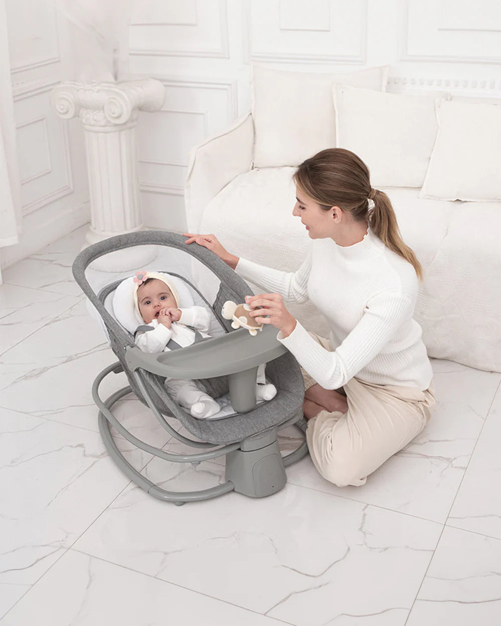 Mastela Deluxe 4 in 1 Swing & Rocker-15 Melodies-Backrest with Full Recline-For 0 to 36M (Upto 9 Kg)-Teal