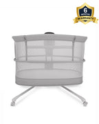 Mastela Dream Starlight Bedside Bassinet & Rocker-With Sunshade & Mosquito Net-With Removable Cradle Basket-Touch Control Panel-4 Lockable Wheels-Grey-Birth+