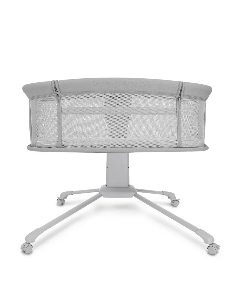 Mastela Dream Starlight Bedside Bassinet & Rocker-With Sunshade & Mosquito Net-With Removable Cradle Basket-Touch Control Panel-4 Lockable Wheels-Grey-Birth+