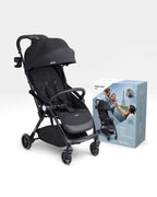 Leclerc Magic Fold Plus Cabin Friendly Stroller-Flat Reclining Seat-One Touch Fold-2 Year Warranty-for 6M to 5Y (Upto 22Kg)-Black