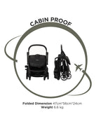 Leclerc Magic Fold Plus Cabin Friendly Stroller-Flat Reclining Seat-One Touch Fold-2 Year Warranty-for 6M to 5Y (Upto 22Kg)-Black