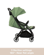 Leclerc Magic Fold Plus Cabin Friendly Stroller-Flat Reclining Seat-One Touch Fold-2 Year Warranty-for 6M to 5Y (Upto 22Kg)-Green
