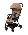 Leclerc Magic Fold Plus Cabin Friendly Stroller-Flat Reclining Seat-One Touch Fold-2 Year Warranty-for 6M to 5Y (Upto 22Kg)-Sand