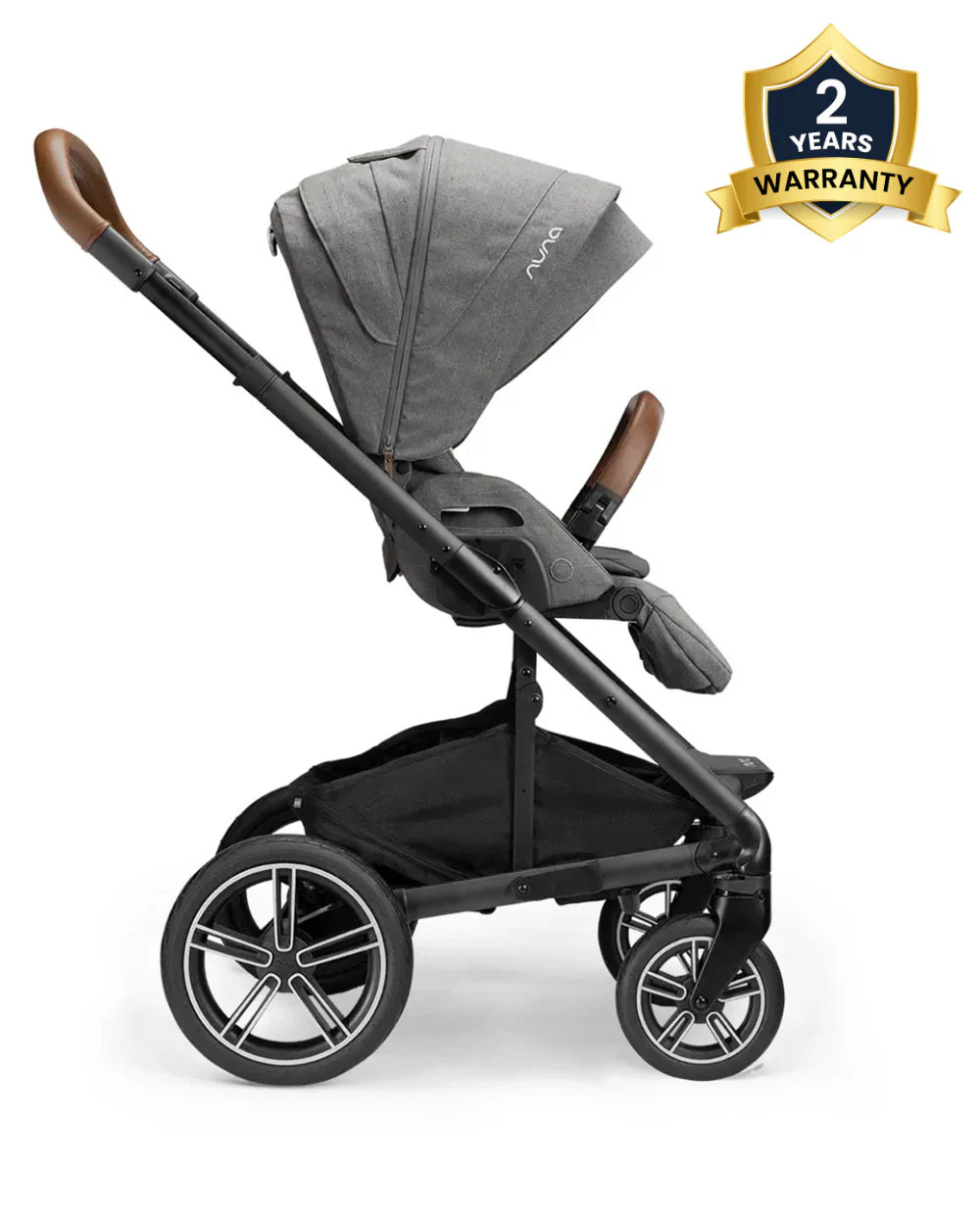 Nuna MIXX Next Baby Stroller-Height Adjustable Parent Handle Bar-All Terrain Big Rear Wheels-Includes Rain Cover & Post Adaptors-2 Years Warranty-Pram for 0 to 4Y (Upto 22 Kg)-Granite - diapers2toys