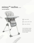 Joie Mimzy Recline High Chair-5 Position Recline-7 Height Positions-Upto 15 Kg-Portrait