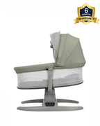 Mastela H-Multi-Motion Baby Cradle-With Touch Panel & Safety Belt-With Bed/Seat Mode & Mosquito Net-Shaker-Green-0 to 36M