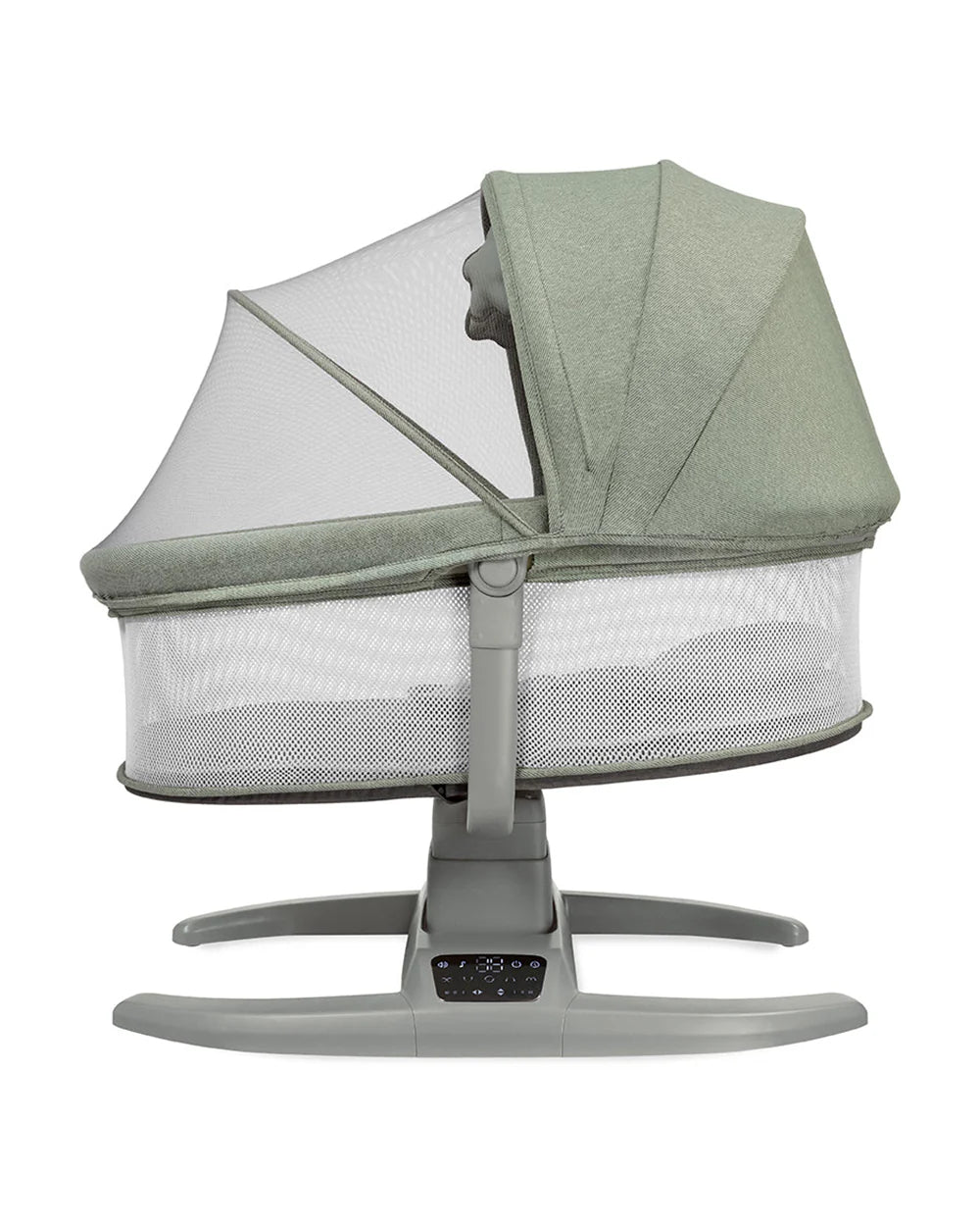 Mastela H-Multi-Motion Baby Cradle-With Touch Panel & Safety Belt-With Bed/Seat Mode & Mosquito Net-Shaker-Green-0 to 36M