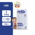MILK™ Baby Diaper Flexi Tape , Size S - 48 Pcs, 4 To 8 KG
