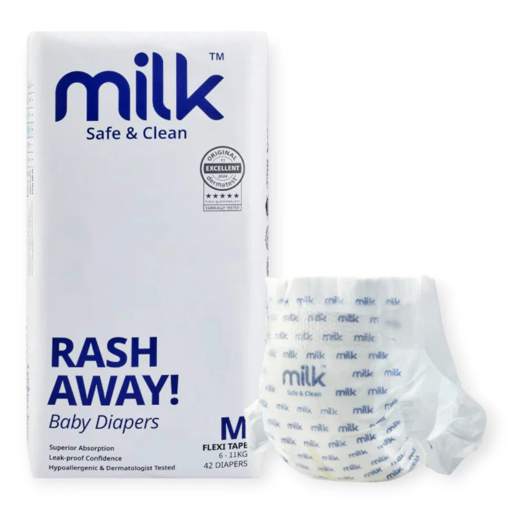 MILK™ Baby Diaper Flexi Tape , Size M - 42 Pcs, 6 To 11 KG