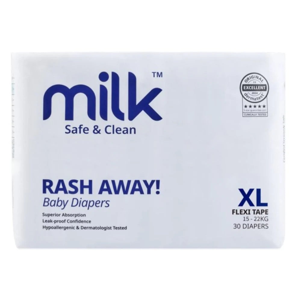 Milk Baby Diaper Flexi Tape, Size XL - 30 Pcs, 15 To 22 KG