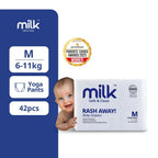 MILK™ Baby Diaper Yoga Pants, Size M - 42 Pcs, 6 To 11 KG