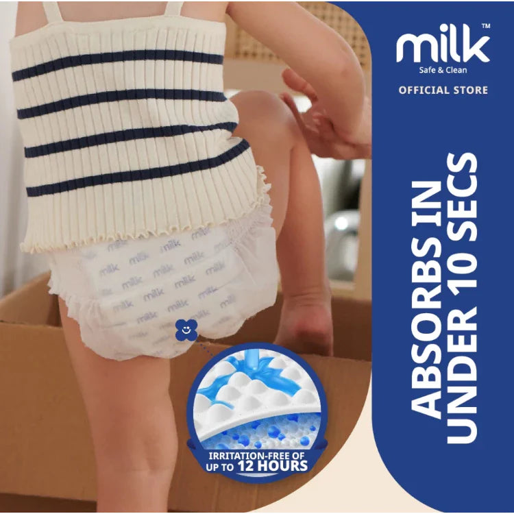 MILK™ Baby Diaper Yoga Pants, Size L - 36 Pcs, 9 To 17 KG