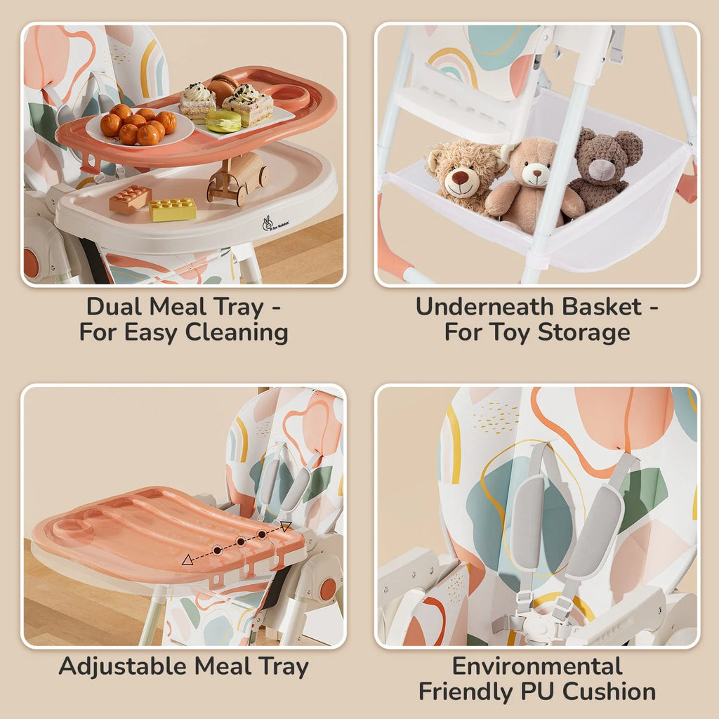 R For Rabbit High Chair Marshmallow Abstract Peach