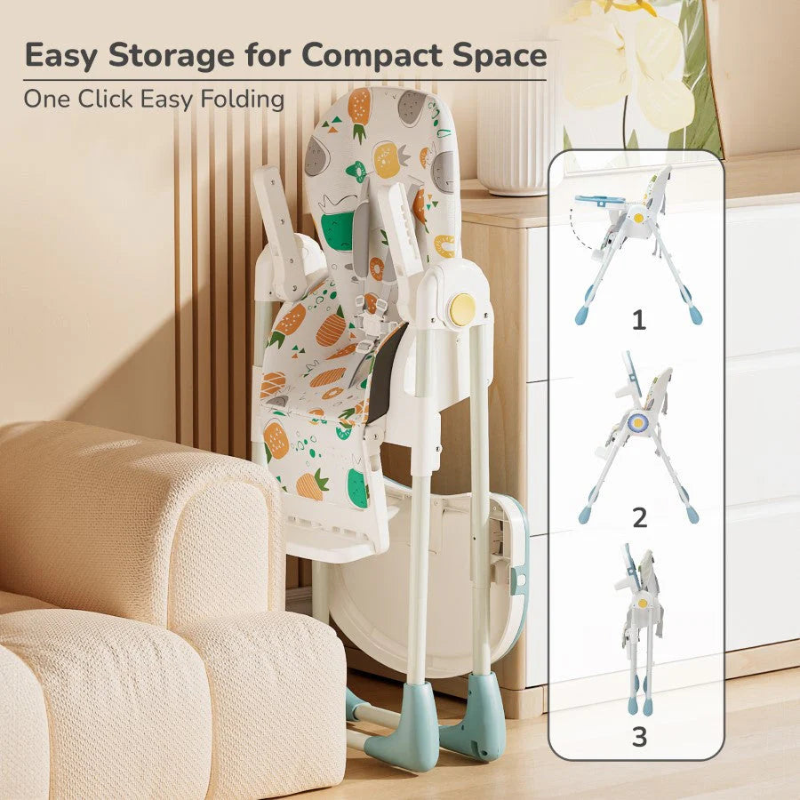 R For Rabbit High Chair Marshmallow Lite Aqua Pine