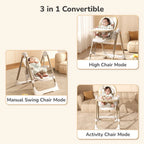 R For Rabbit Marshmallow Smart High Chair For Kids 2-in-1 Abstract Beige